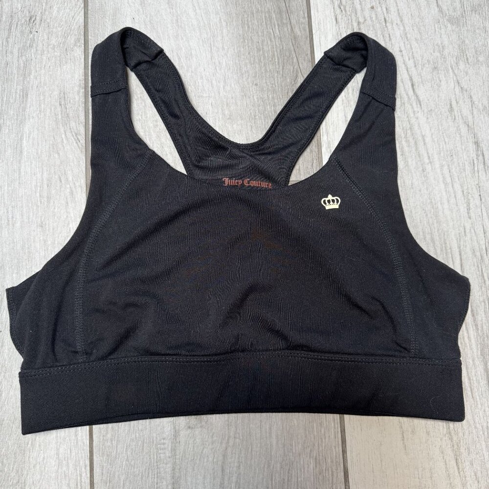 Juicy Couture Sport Black Racerback Sports Bra Medium‎